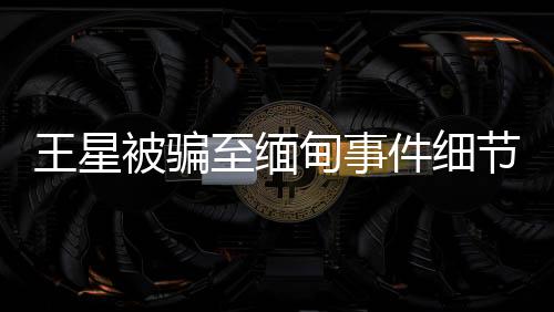 王星被騙至緬甸事件細(xì)節(jié)曝光