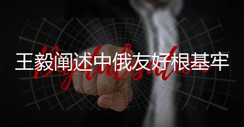 王毅闡述中俄友好根基牢不可破，一道堅(jiān)固的紐帶連接兩國未來