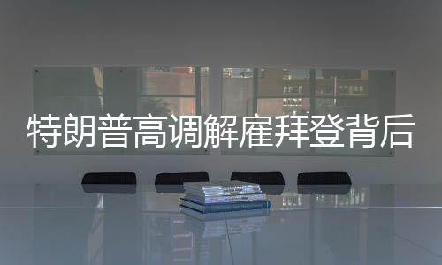 特朗普高調(diào)解雇拜登背后的目的探討