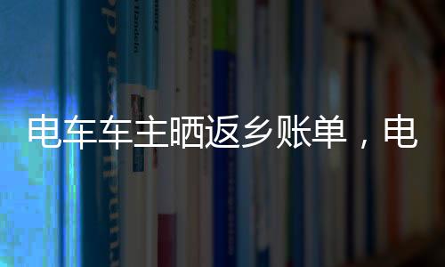電車車主曬返鄉(xiāng)賬單，電費成本較油費減半，引發(fā)綠色出行新思考