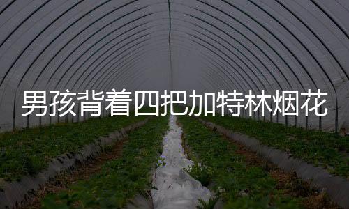 男孩背著四把加特林煙花，靜待夜幕降臨——一場期待中的煙花盛宴