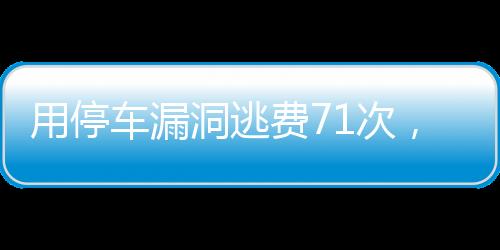 用停車漏洞逃費71次，違法行為的警示與反思