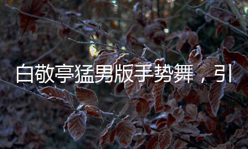 白敬亭猛男版手勢舞，引領(lǐng)新潮流，展現(xiàn)多元魅力