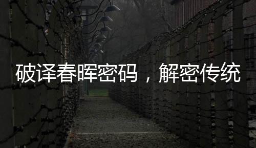破譯春暉密碼，解密傳統(tǒng)文化之行行行春聯(lián)誦讀藝術(shù)