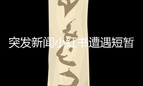 突發(fā)新聞小紅書遭遇短暫服務(wù)中斷，用戶反饋系統(tǒng)崩潰問題