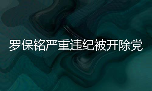 羅保銘嚴(yán)重違紀(jì)被開除黨籍，案例警示與前路展望