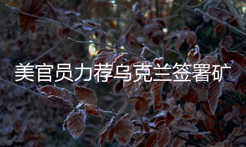 美官員力薦烏克蘭簽署礦產(chǎn)協(xié)議，雙方合作進(jìn)入新階段