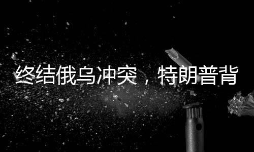終結(jié)俄烏沖突，特朗普背后的真相究竟如何？