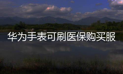 華為手表可刷醫(yī)保購買服務(wù)擴(kuò)展至部分地區(qū)