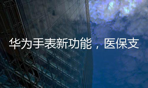 華為手表新功能，醫(yī)保支付便捷開啟，打造智能穿戴新體驗(yàn)