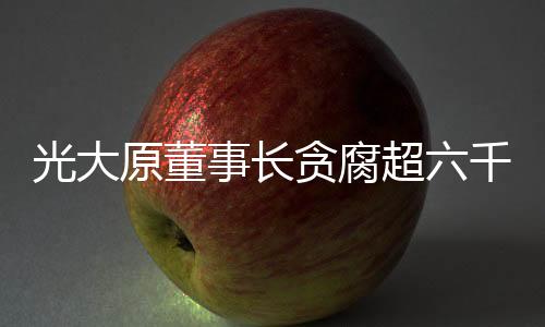 光大原董事長貪腐超六千萬元獲刑十五年，深度剖析事件始末