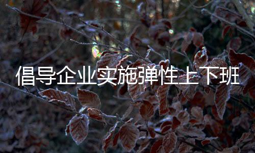 倡導(dǎo)企業(yè)實(shí)施彈性上下班制度，提升員工工作與生活的平衡性