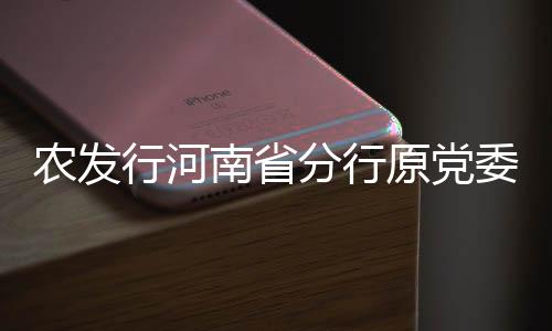 農(nóng)發(fā)行河南省分行原黨委書記陳曉東接受審查調(diào)查