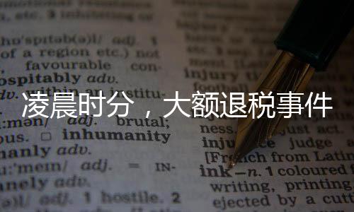 凌晨時(shí)分，大額退稅事件引關(guān)注，一人成功退稅5萬多