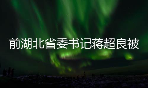 前湖北省委書記蔣超良被提請罷免
