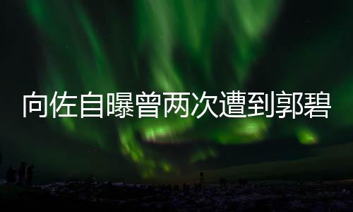 向佐自曝曾兩次遭到郭碧婷的堅決拒絕