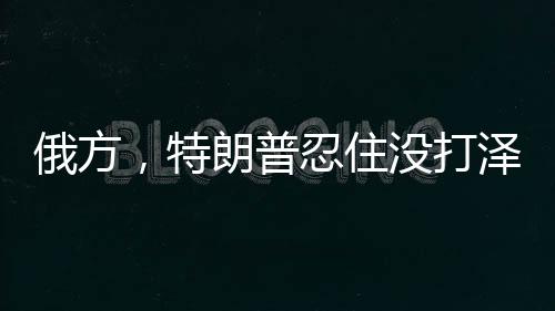 俄方，特朗普忍住沒打澤連斯基是奇跡