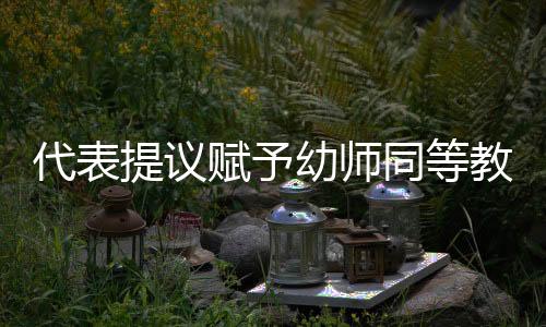 代表提議賦予幼師同等教師待遇，重塑行業(yè)價(jià)值的呼聲