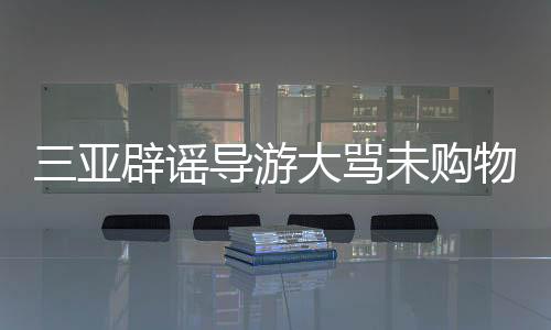 三亞辟謠導游大罵未購物游客，真相究竟如何？