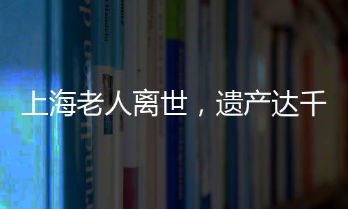 上海老人離世，遺產(chǎn)達(dá)千萬，無人繼承，背后的故事與法律的探索