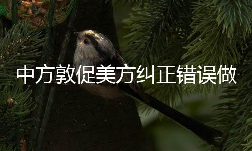 中方敦促美方糾正錯誤做法，推動中美關(guān)系重回正軌