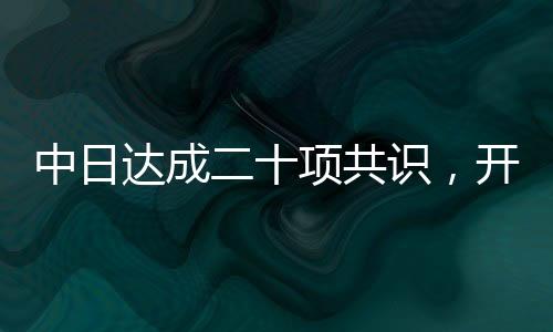 中日達成二十項共識，開啟兩國友好合作新篇章
