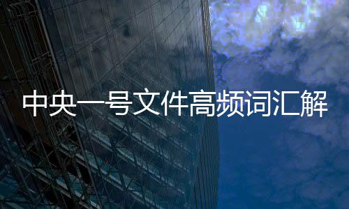 中央一號文件高頻詞匯解讀