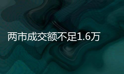 兩市成交額不足1.6萬億背后的觀察與挑戰(zhàn)