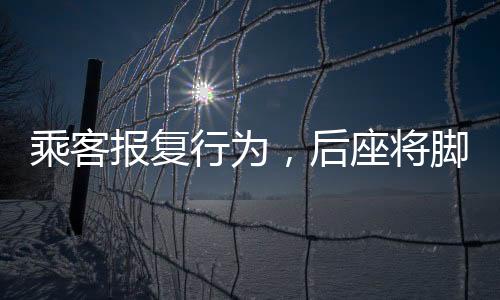 乘客報復行為，后座將腳放到對方面前——公共場合的文明素養(yǎng)挑戰(zhàn)