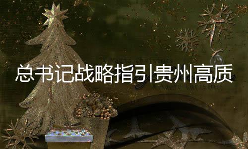 總書(shū)記戰(zhàn)略指引貴州高質(zhì)量發(fā)展