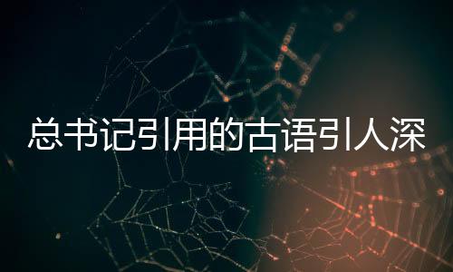 總書記引用的古語引人深思