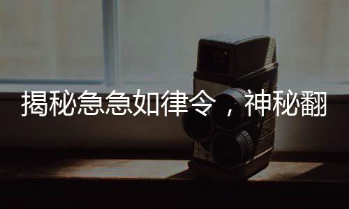 揭秘急急如律令，神秘翻譯曝光，真相令人意想不到