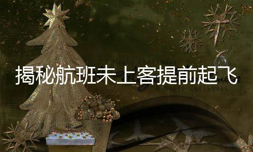 揭秘航班未上客提前起飛事件，多方因素引發(fā)關注
