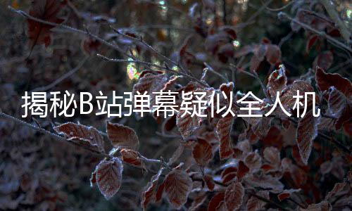 揭秘B站彈幕疑似全人機現(xiàn)象，深度解析背后的技術(shù)與運營策略
