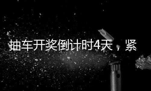 抽車開獎(jiǎng)倒計(jì)時(shí)4天，緊張氛圍與期待情緒的交織盛宴