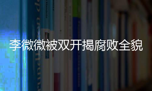 李微微被雙開揭腐敗全貌，大搞全家腐警示世人