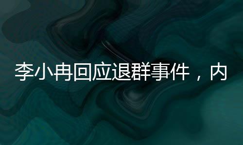 李小冉回應(yīng)退群事件，內(nèi)幕揭秘與個(gè)人立場解讀