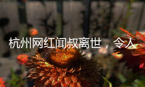 杭州網(wǎng)紅聞叔離世，令人痛惜