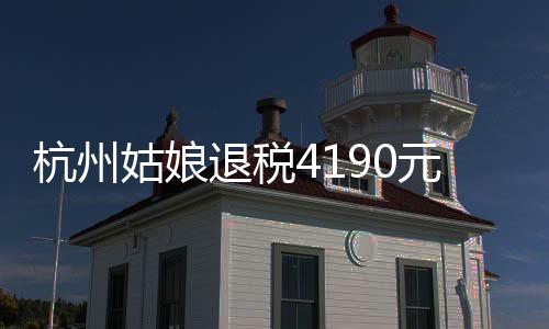 杭州姑娘退稅4190元引發(fā)驚呼，巨款背后的故事