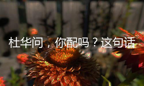 杜華問，你配嗎？這句話引發(fā)的壓迫感解讀