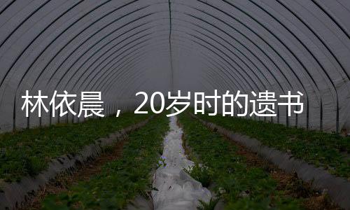 林依晨，20歲時的遺書與思考人生