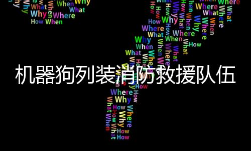 機(jī)器狗列裝消防救援隊(duì)伍，科技助力救援力量再升級(jí)