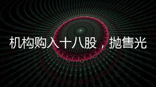 機構(gòu)購入十八股，拋售光線傳媒，市場資金流向揭秘