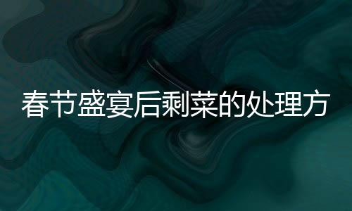春節(jié)盛宴后剩菜的處理方式與時間，節(jié)后健康餐桌的智慧