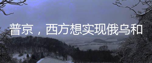 普京，西方想實(shí)現(xiàn)俄烏和平很簡(jiǎn)單