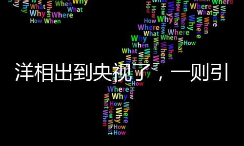 洋相出到央視了，一則引人深思的社會(huì)現(xiàn)象觀察