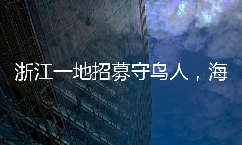 浙江一地招募守鳥人，海島生活四個月，人與自然和諧共生的新篇章