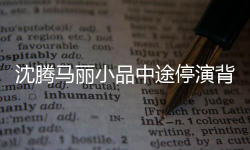 沈騰馬麗小品中途停演背后的故事，意料之外的演出波折與觀眾的遺憾