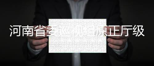河南省委巡視組原正廳級巡視專員張光明接受審查調(diào)查