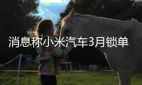 消息稱小米汽車3月鎖單超8.5萬臺(tái)：越欠越多根本交不完